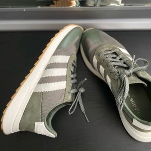 Green and White Adidas Sneakers